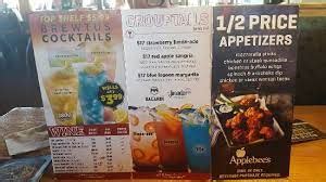 when is apple bees happy hour|half price appetizers happy hour.